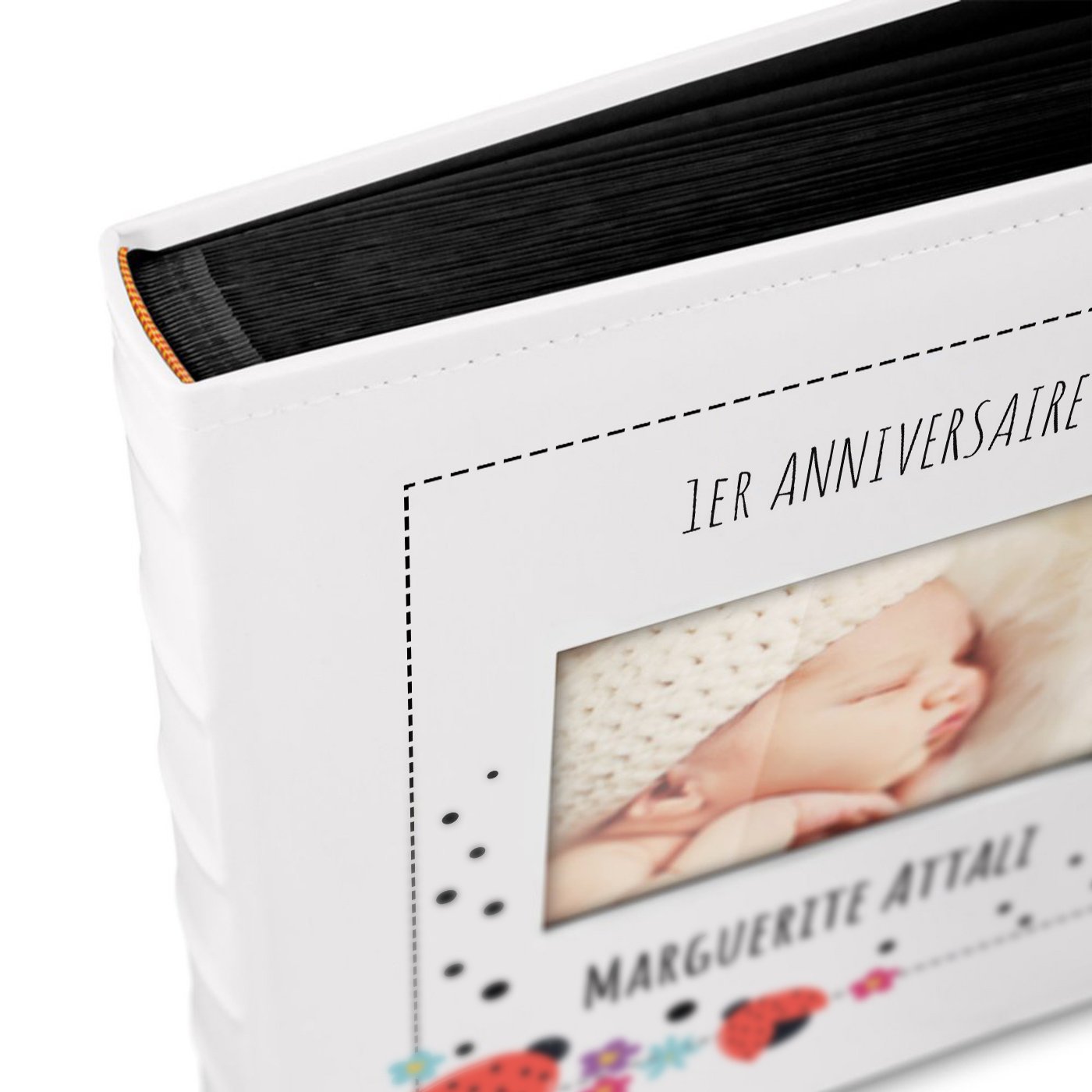 Album photo Murrano avec fenêtre et personnalisation pour bébé de 1 an
