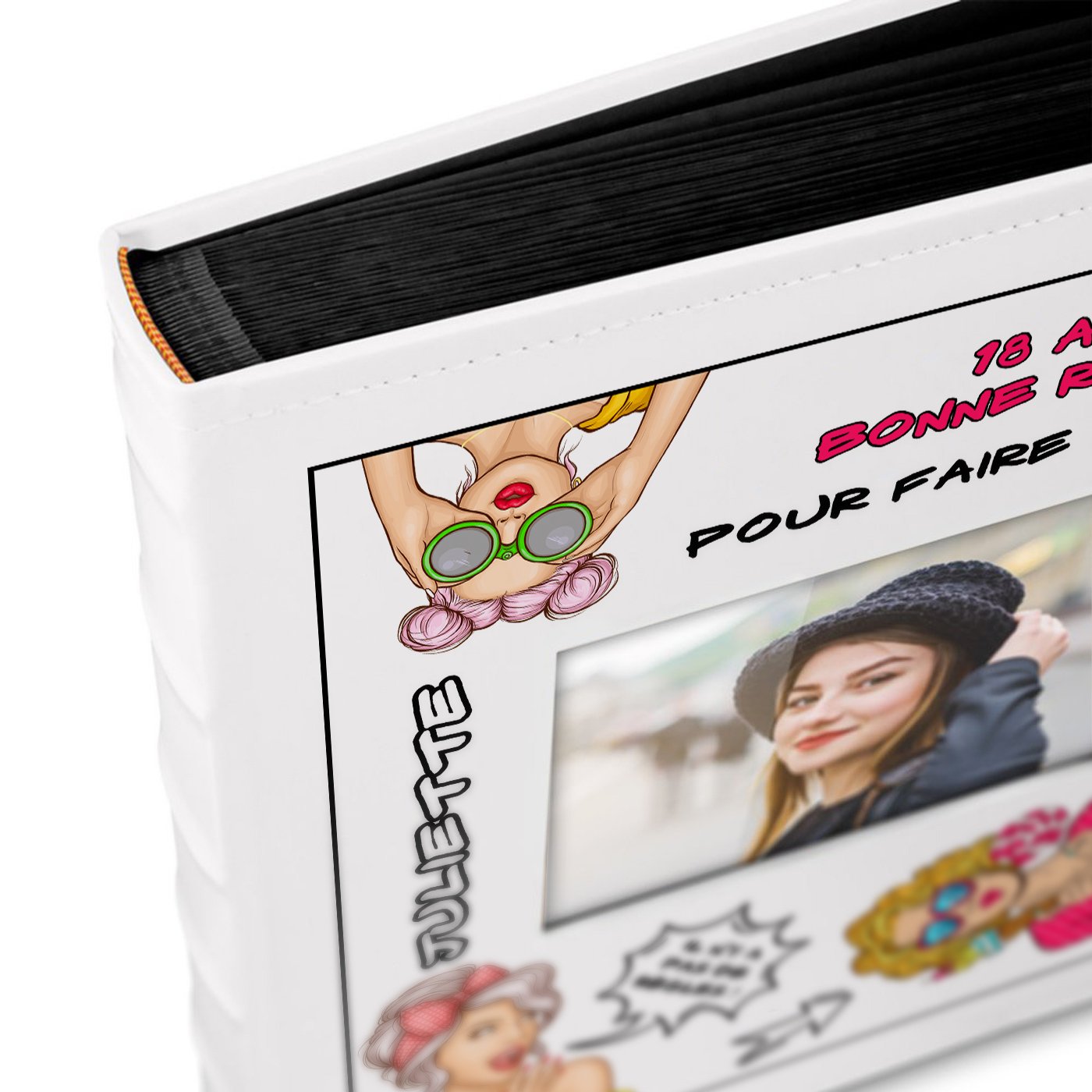 Álbum de fotos Murrano con ventana y personalización para ella por su 18º cumpleaños
