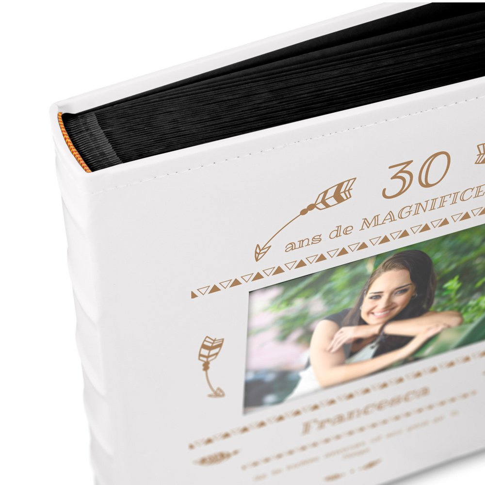 Murrano Photo Album with Window and Custom Print for a 30th Birthday