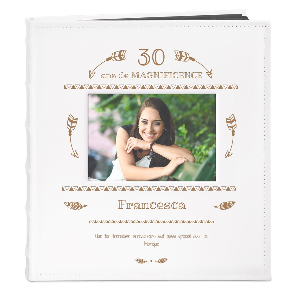 Murrano Photo Album with Window and Custom Print for a 30th Birthday