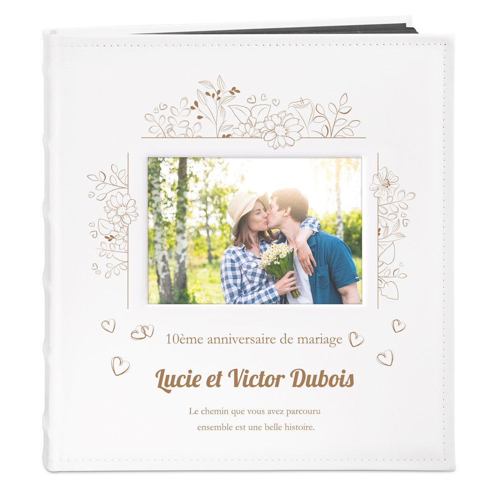 Murrano Personalized Photo Album for 10th Wedding Anniversary