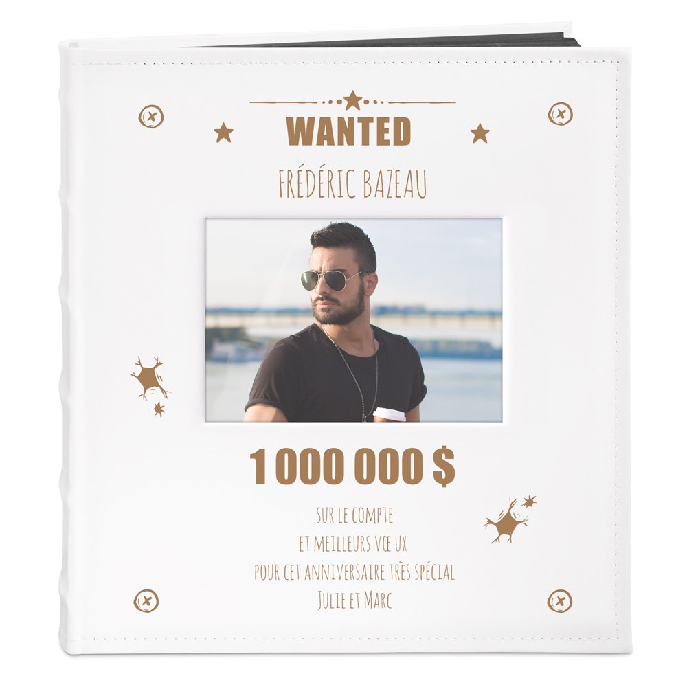 Murrano Photo Album with Window and Custom Print - For a 30-Year-Old Man