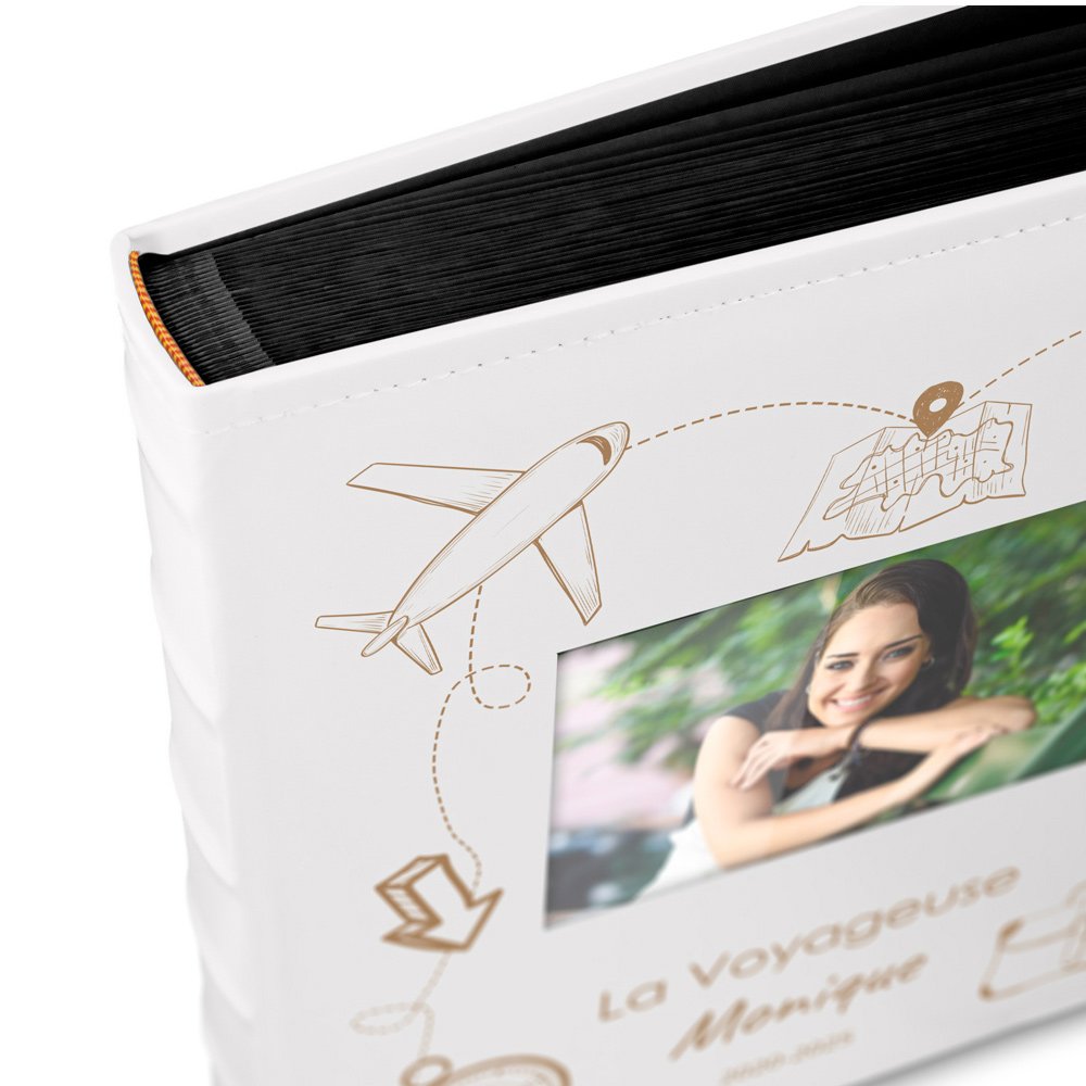 Murrano Photo Album with Window and Personalized Print for Travelers