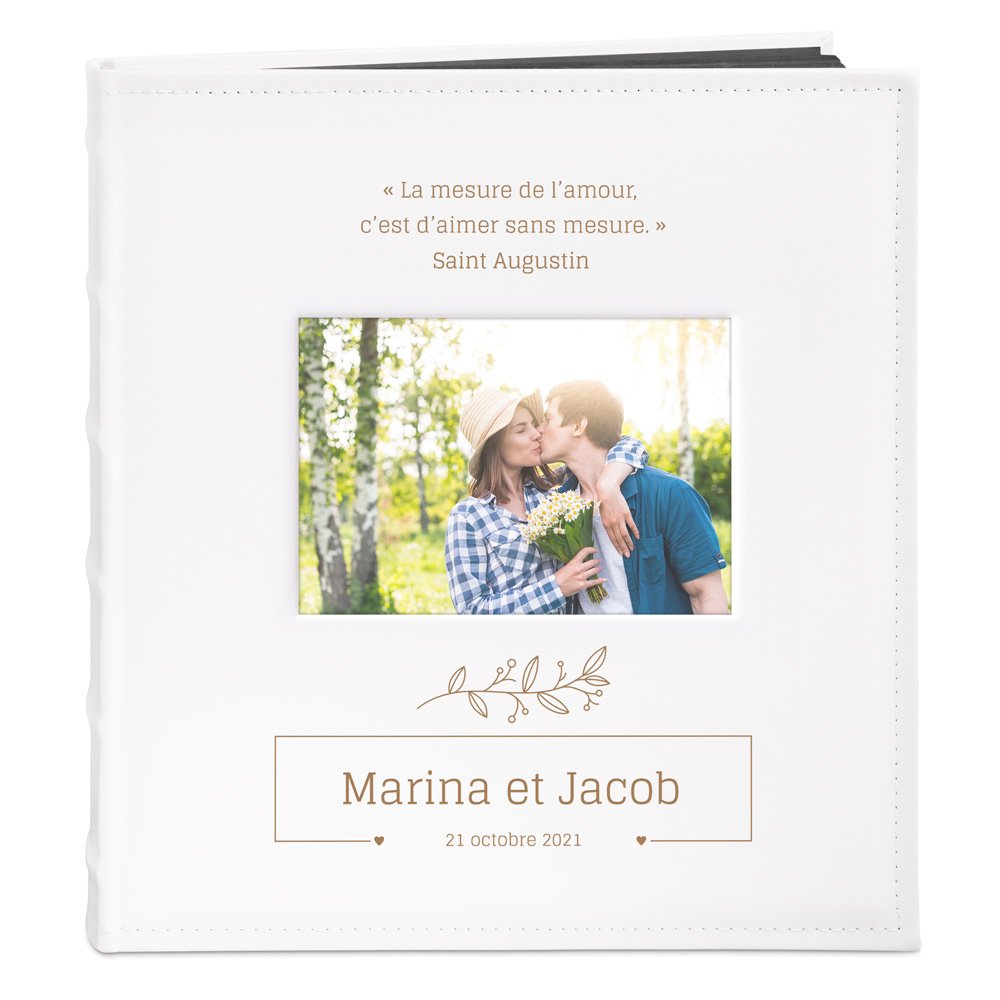 Murrano Photo Album with Window and Custom Print for a Loved Couple