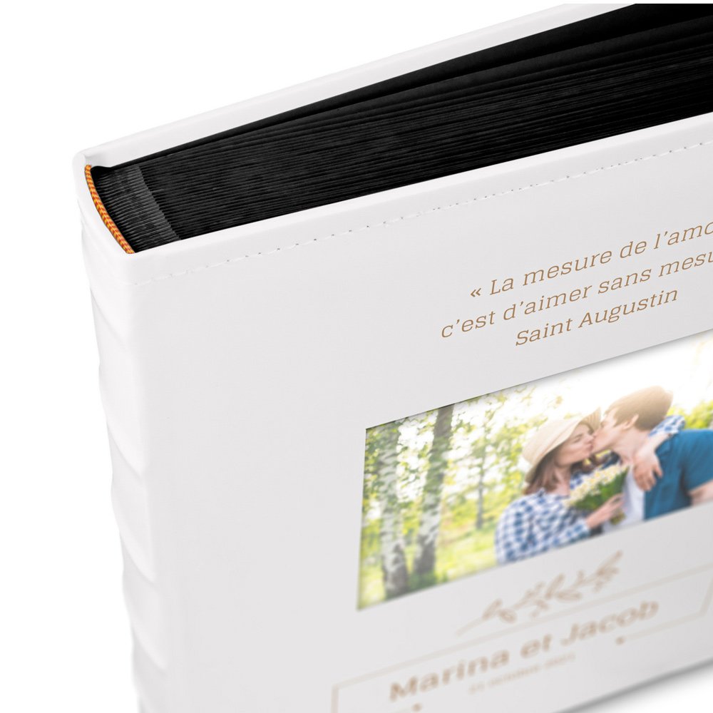 Album photo Murrano avec fenêtre et impression personnalisée pour un couple aimé