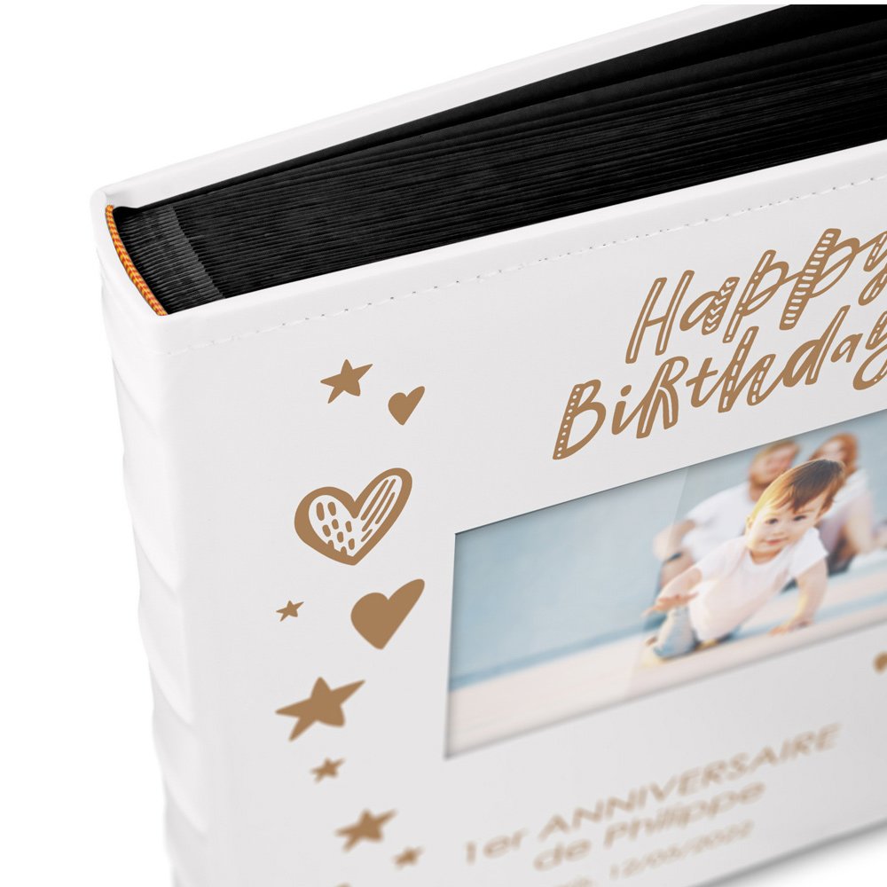Álbum de fotos personalizado Murrano para el primer aniversario de un niño