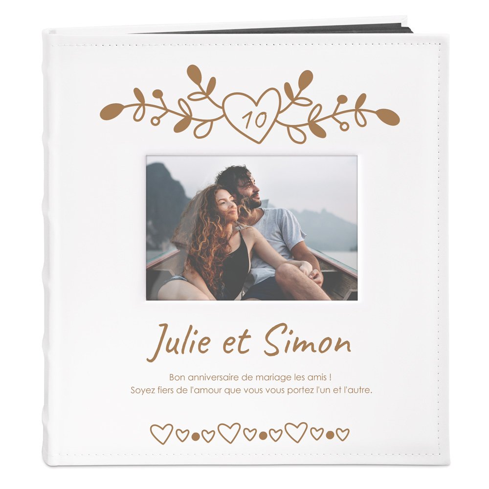 Álbum de fotos personalizado Murrano - Regalo de aniversario de boda