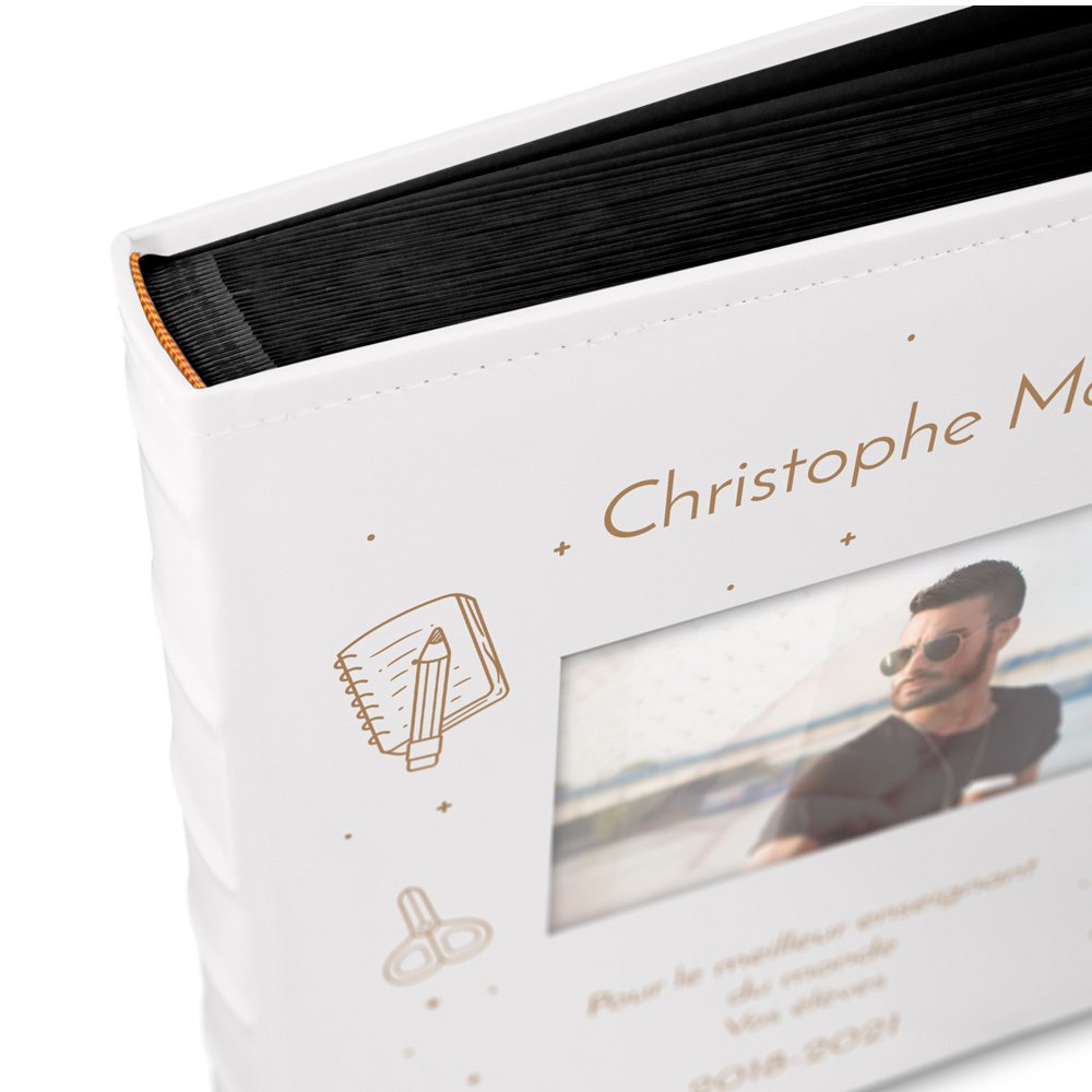 Álbum de fotos Murrano con ventana e impresión personalizada para profesores