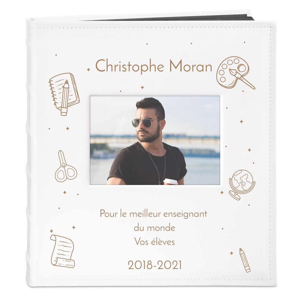 Álbum de fotos Murrano con ventana e impresión personalizada para profesores