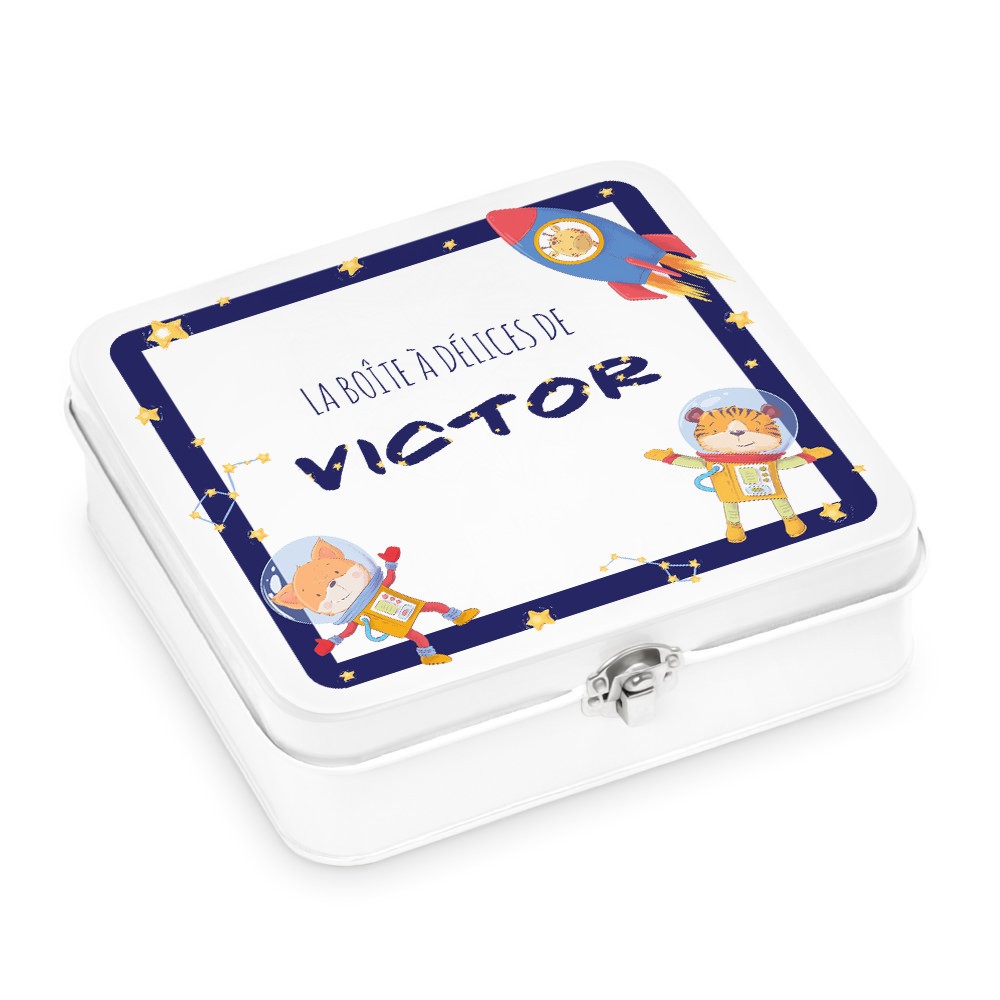 Murrano Metal Snack Box - Customized for a Godchild