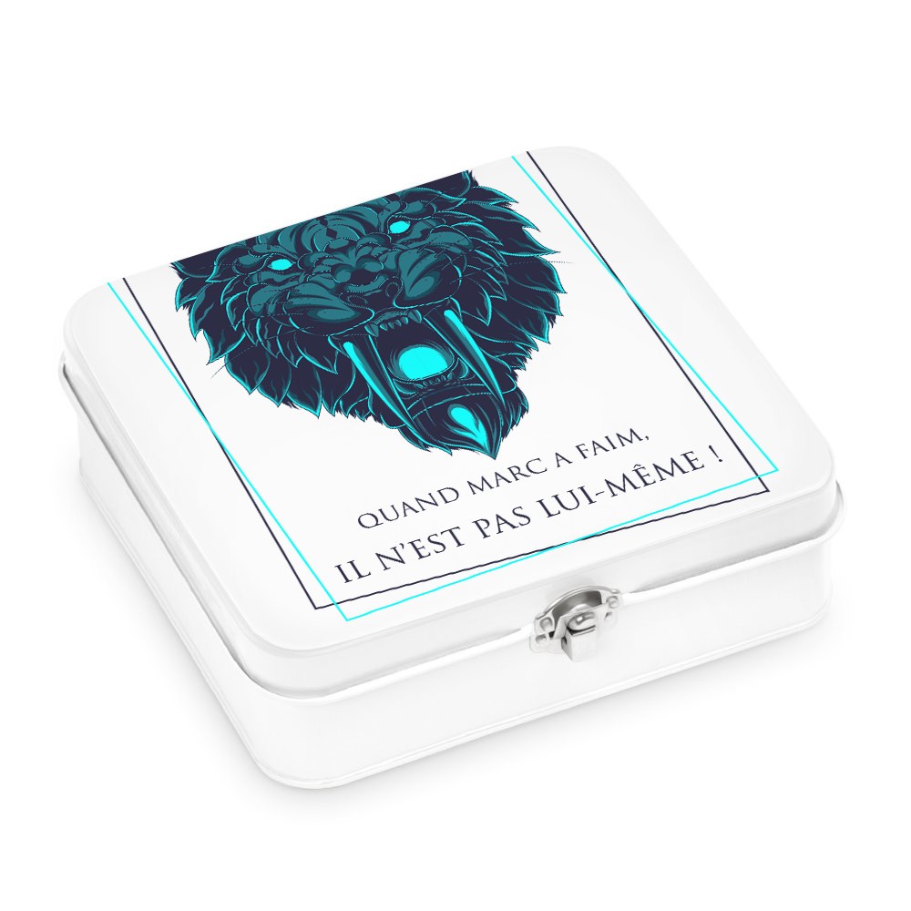 Customized White Metal Snack Box for Brother's Birthday