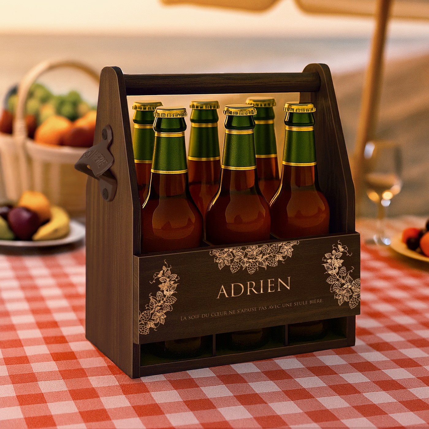 Porte-bière en bois personnalisé Murrano