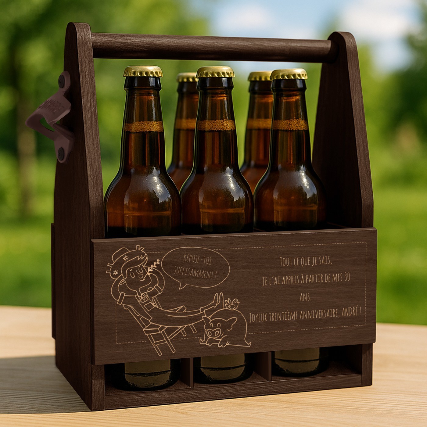 Cesta de cerveza personalizada Murrano
