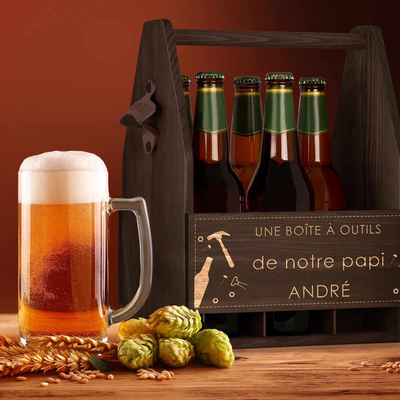 Personalized Beer Carrier by Murrano for Dad