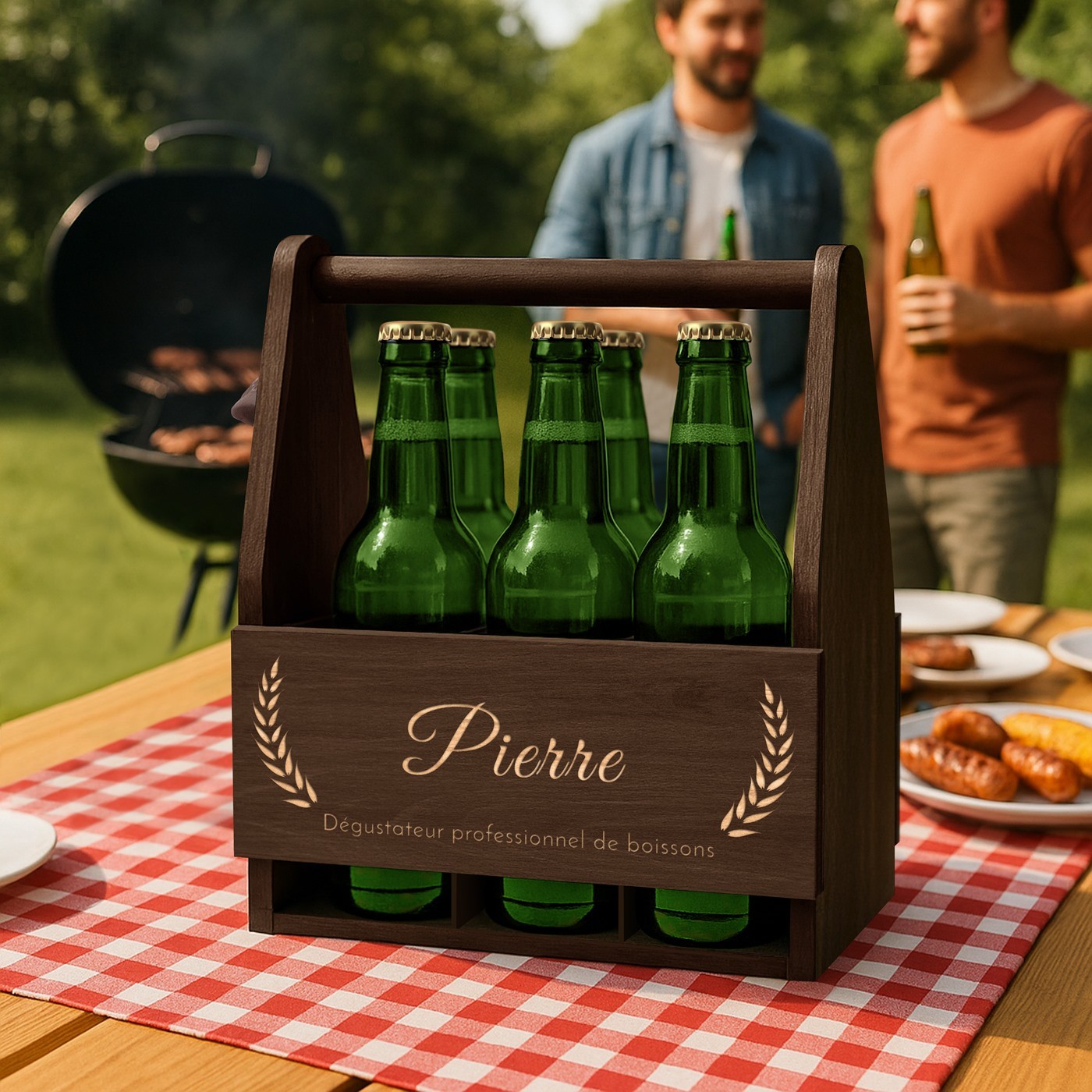 Personalized Wooden Beer Carrier for Him by Murrano
