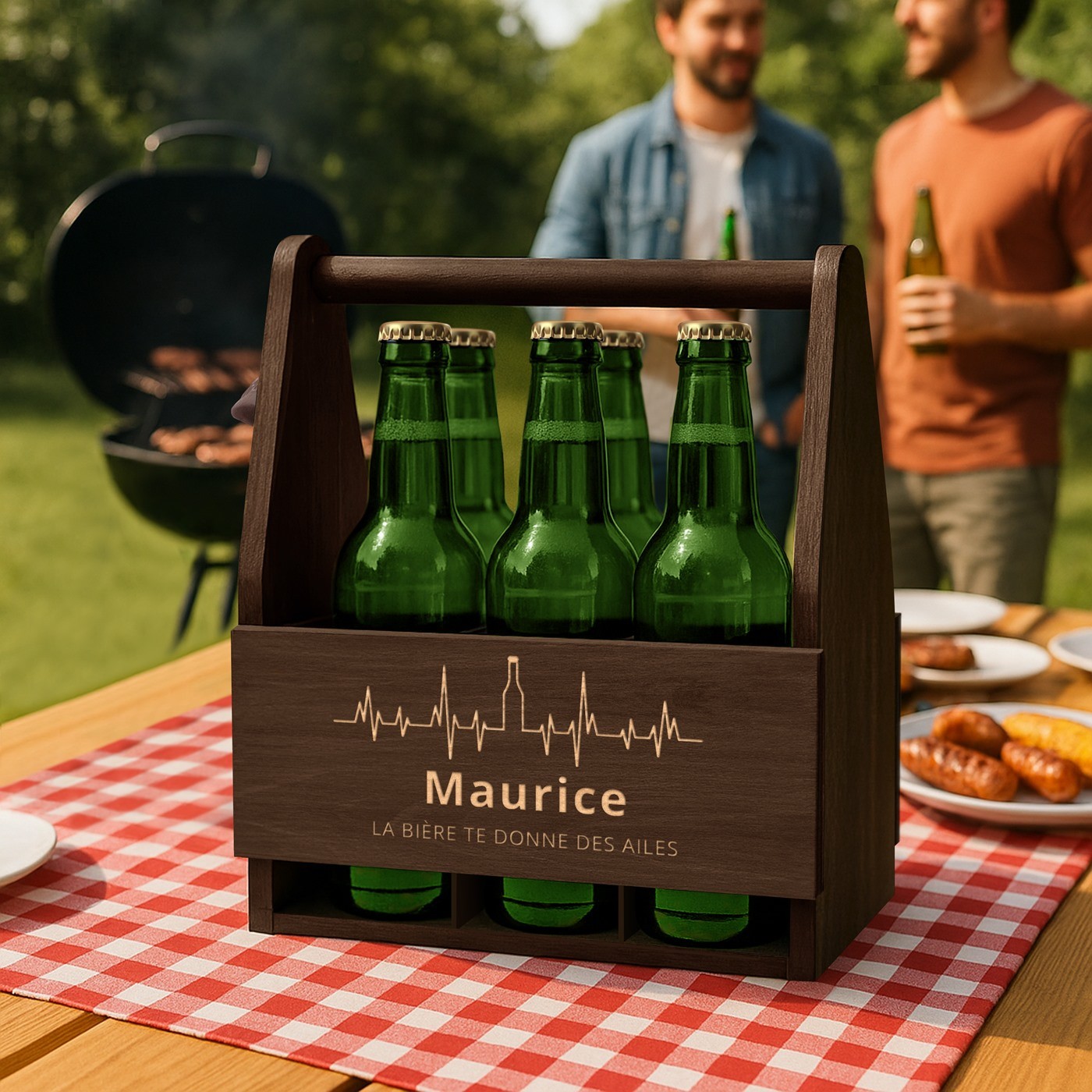 Portabieras de madera personalizado Murrano para novios con grabado