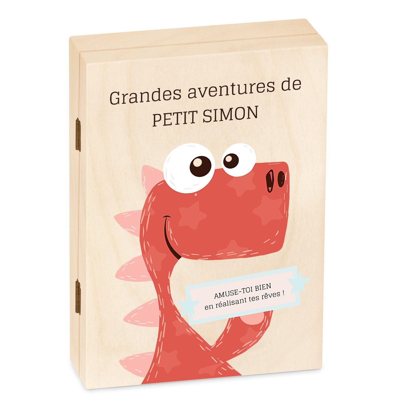 Set de cubiertos para niños Murrano con estuche de madera e impresión de dinosaurios para chicos