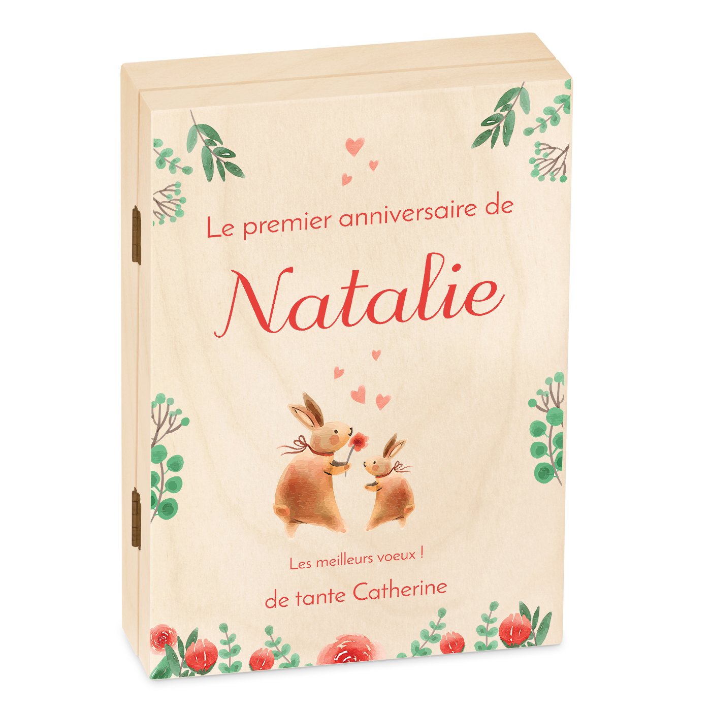 Set de cubiertos personalizados Murrano para el cumpleaños de una niña con estuche de madera personalizado