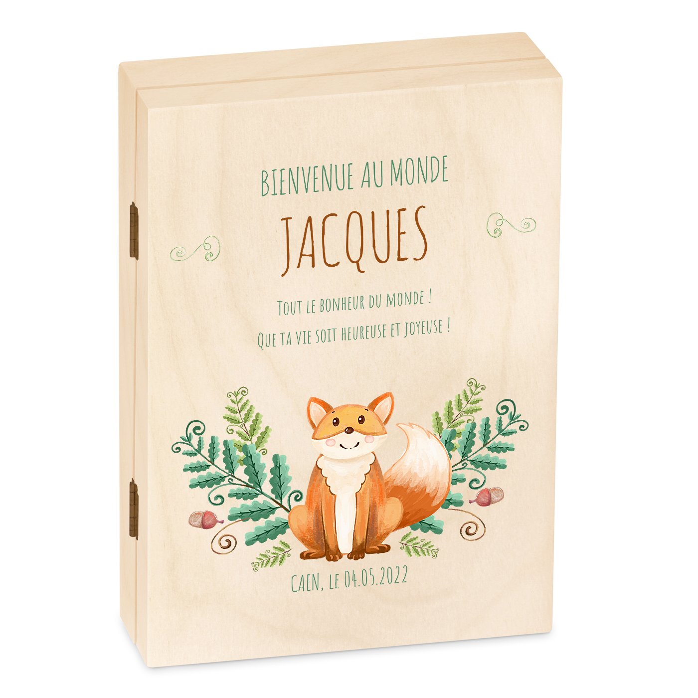 Murrano Boy Fox Wood Box Set of Child Cutlery