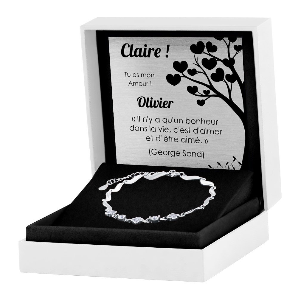 Pulseras de plata de Murrano con grabado para mamá