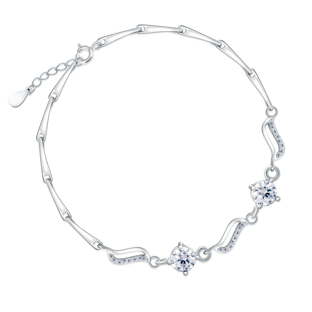 Pulseras de plata sólida 925 con grabado de Murrano para mujer