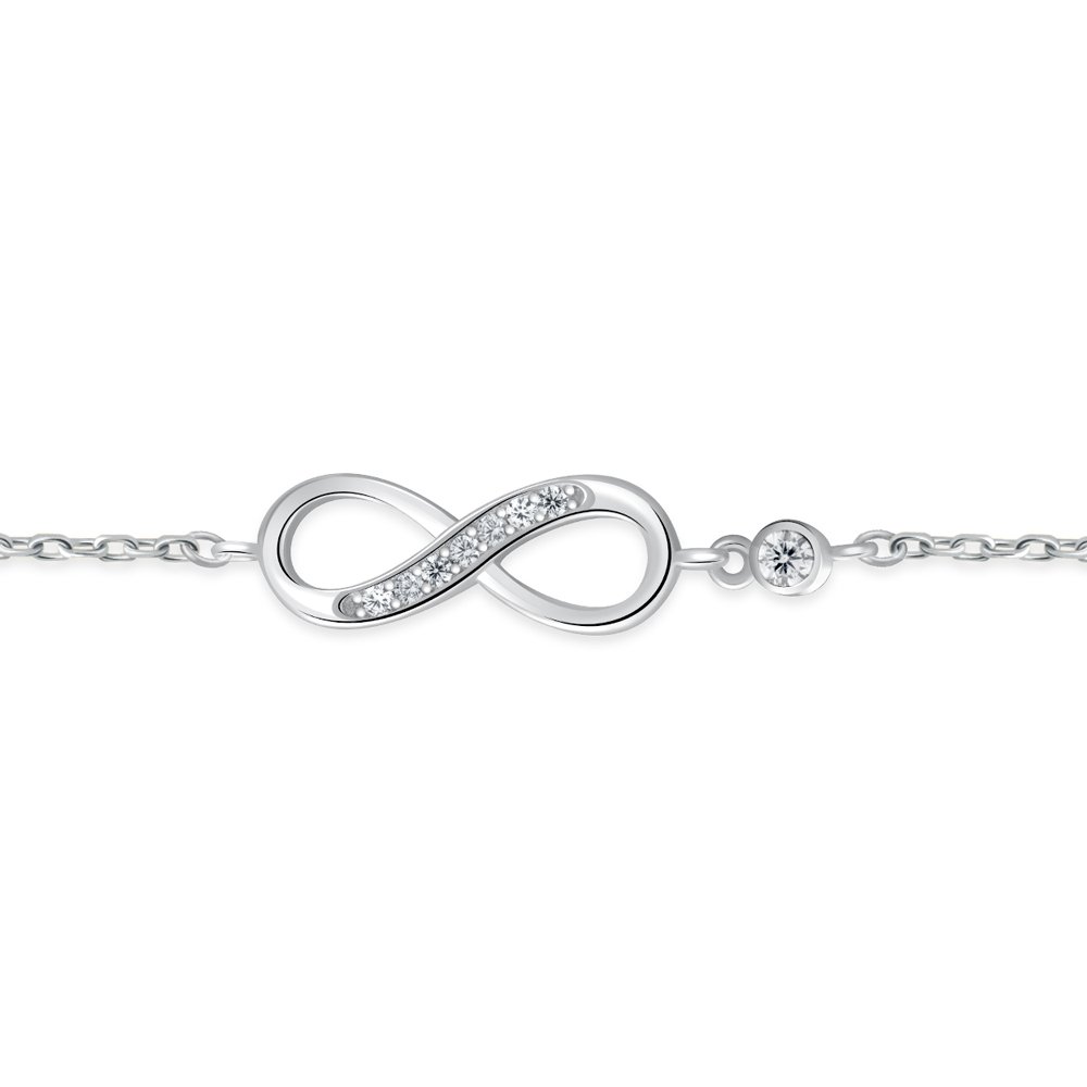 Pulseras de plata de Murrano con grabado del símbolo infinito para una amiga