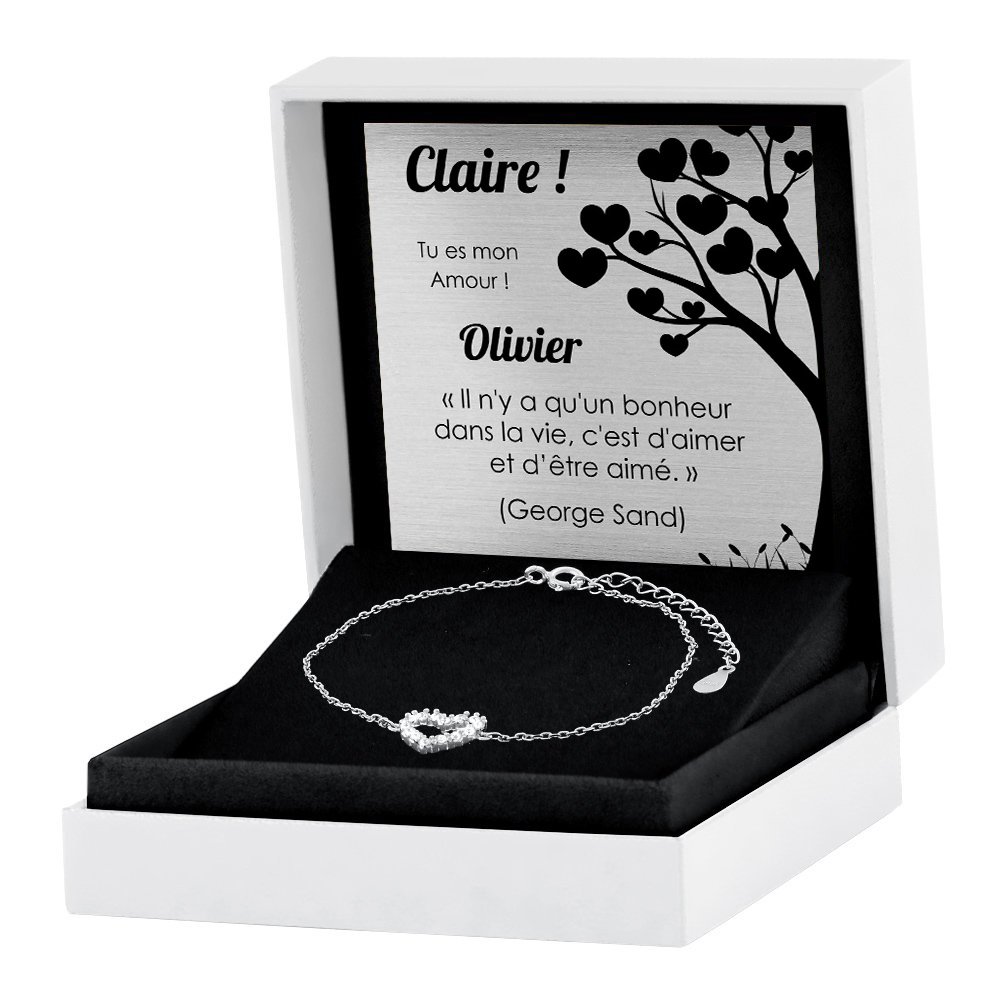 Murrano Silver Bracelet with Engraving for a Friend
