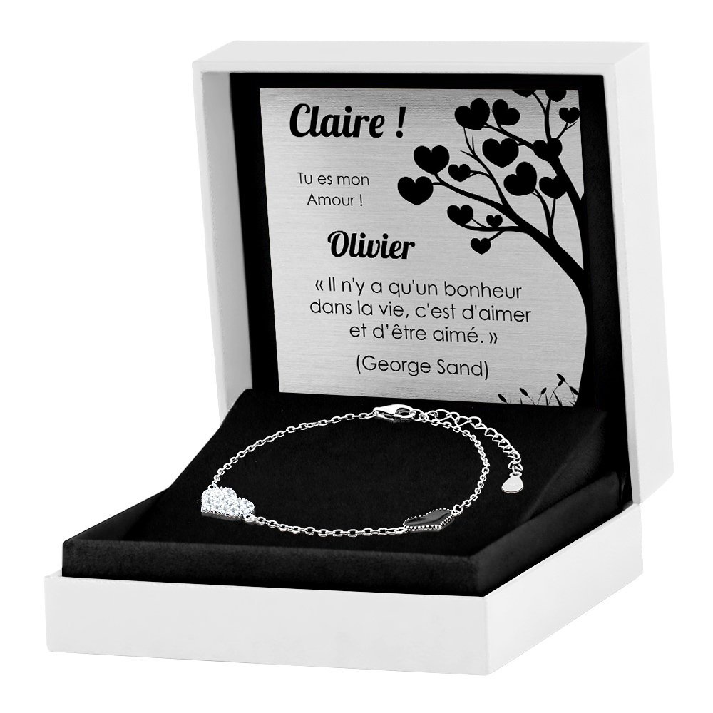 Brazalete de plata de ley 925 con grabado para mujer - Murrano