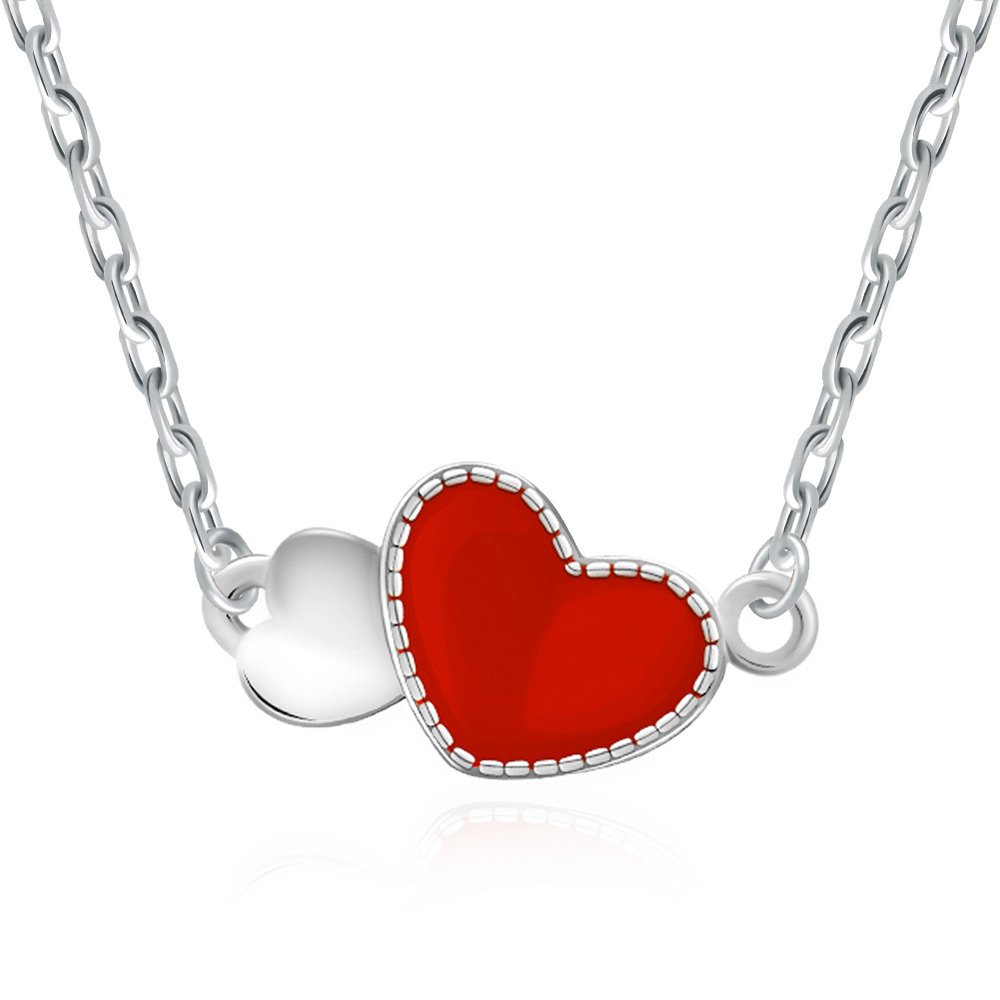 Collar de plata esterlina 925 Murrano con grabado de corazón