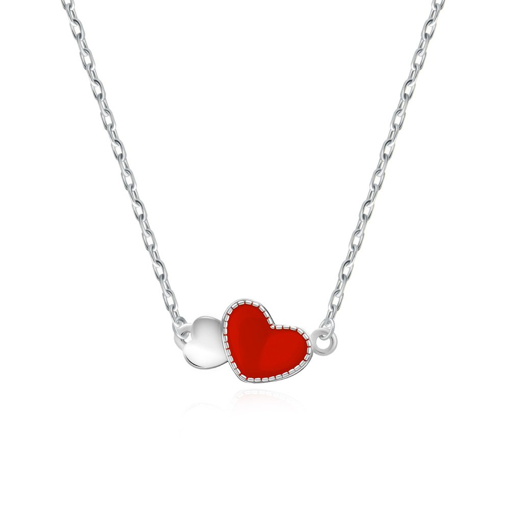 Collar de plata esterlina 925 Murrano con grabado de corazón