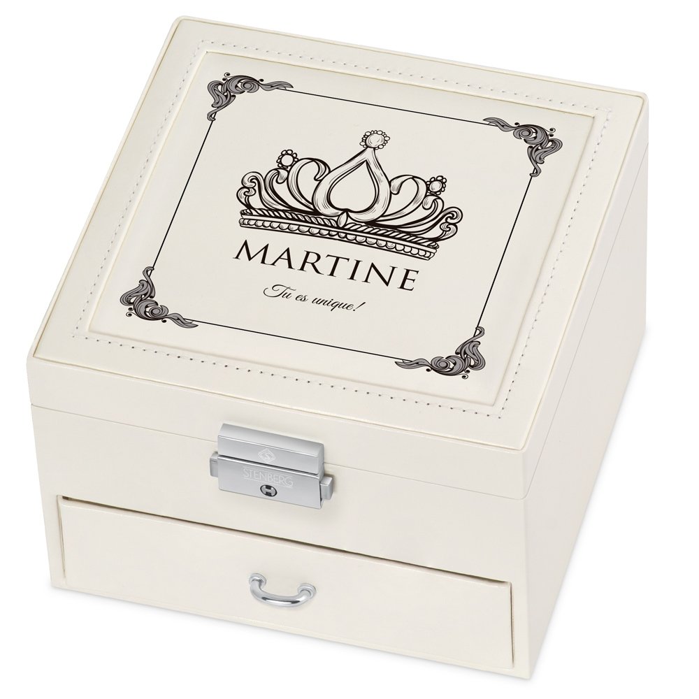 Cajón de joyas Murrano beige con impresión para el Día de San Valentín para ella