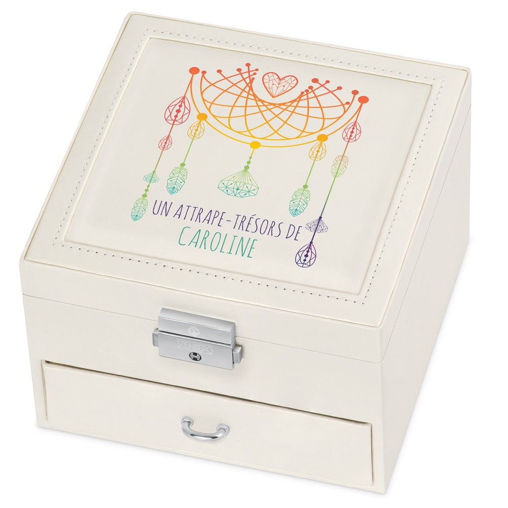 Caja de joyas beige personalizada de Murrano para mujeres apasionadas por los joyas