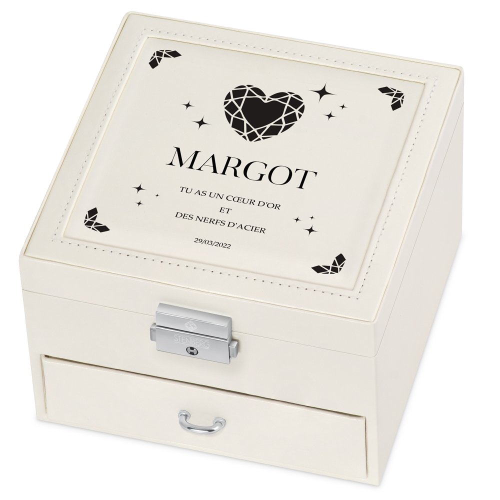 Caja de joyas personalizada beige Murrano