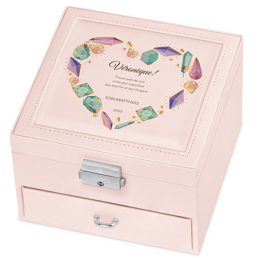 Caja de joyas personalizada Murrano - Rosa