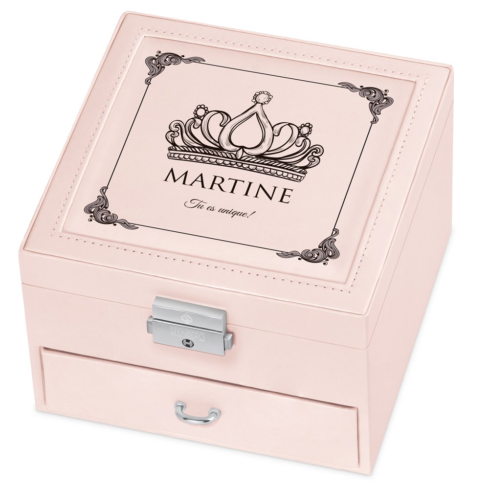 Cajón de joyas rosa Murrano con impresión para cumpleaños o Día de San Valentín