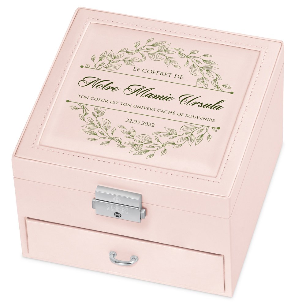 Cajón de joyas rosa personalizado Murrano