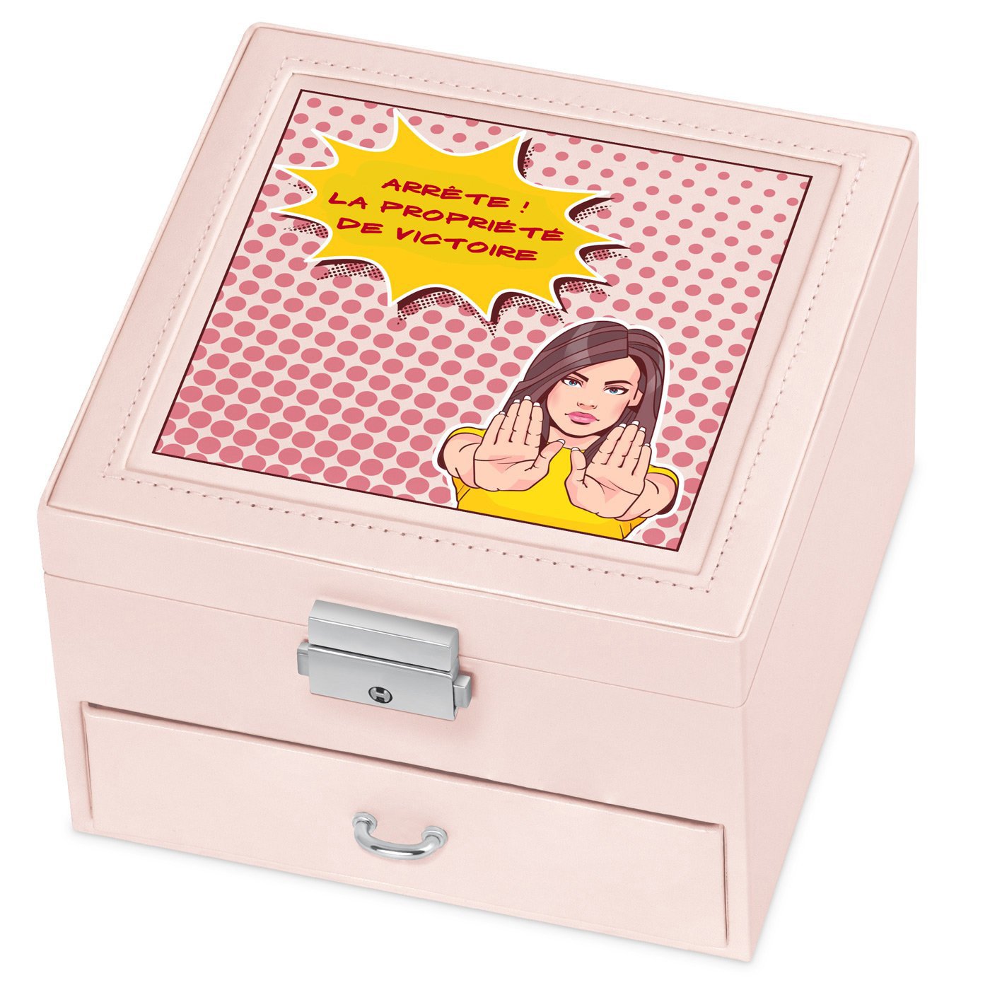 Caja de joyas personalizada Murrano - Rosa para el cumpleaños de una joven