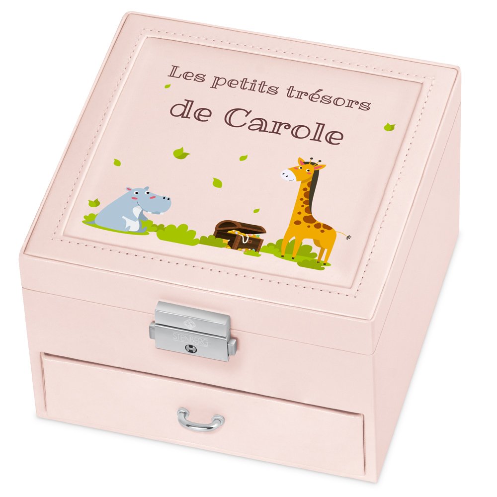 Caja de joyas personalizada Murrano - Rosa para el cumpleaños de mi sobrina