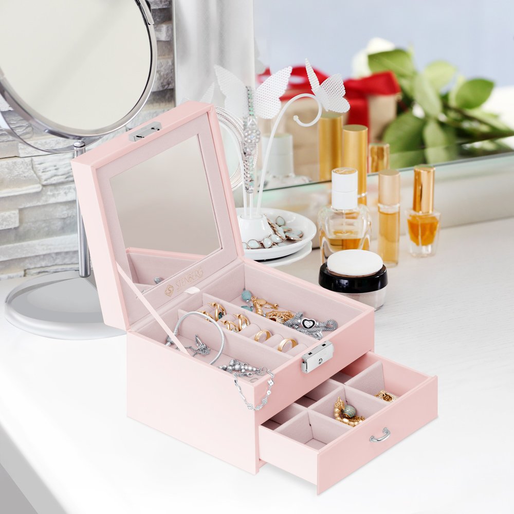 Boîte à bijoux personnalisée Murrano - Rose pour filles