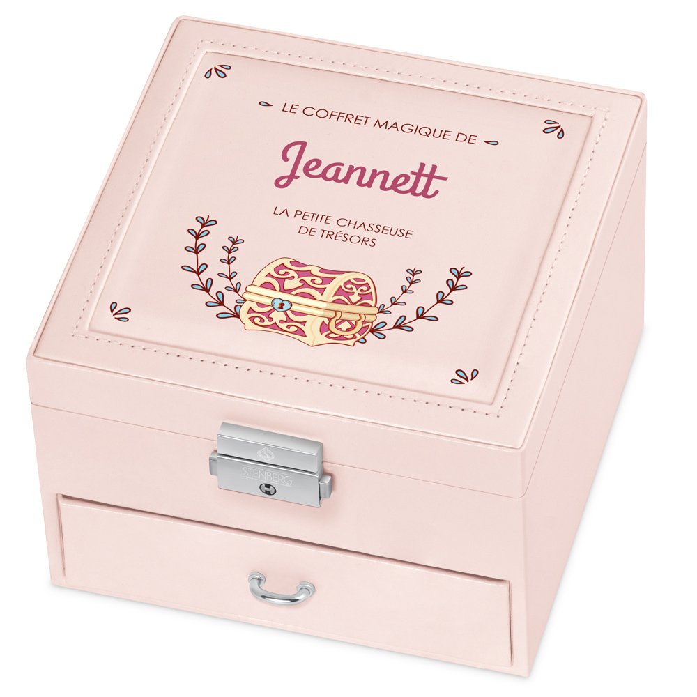 Caja de joyas personalizada Murrano - Rosa para niñas