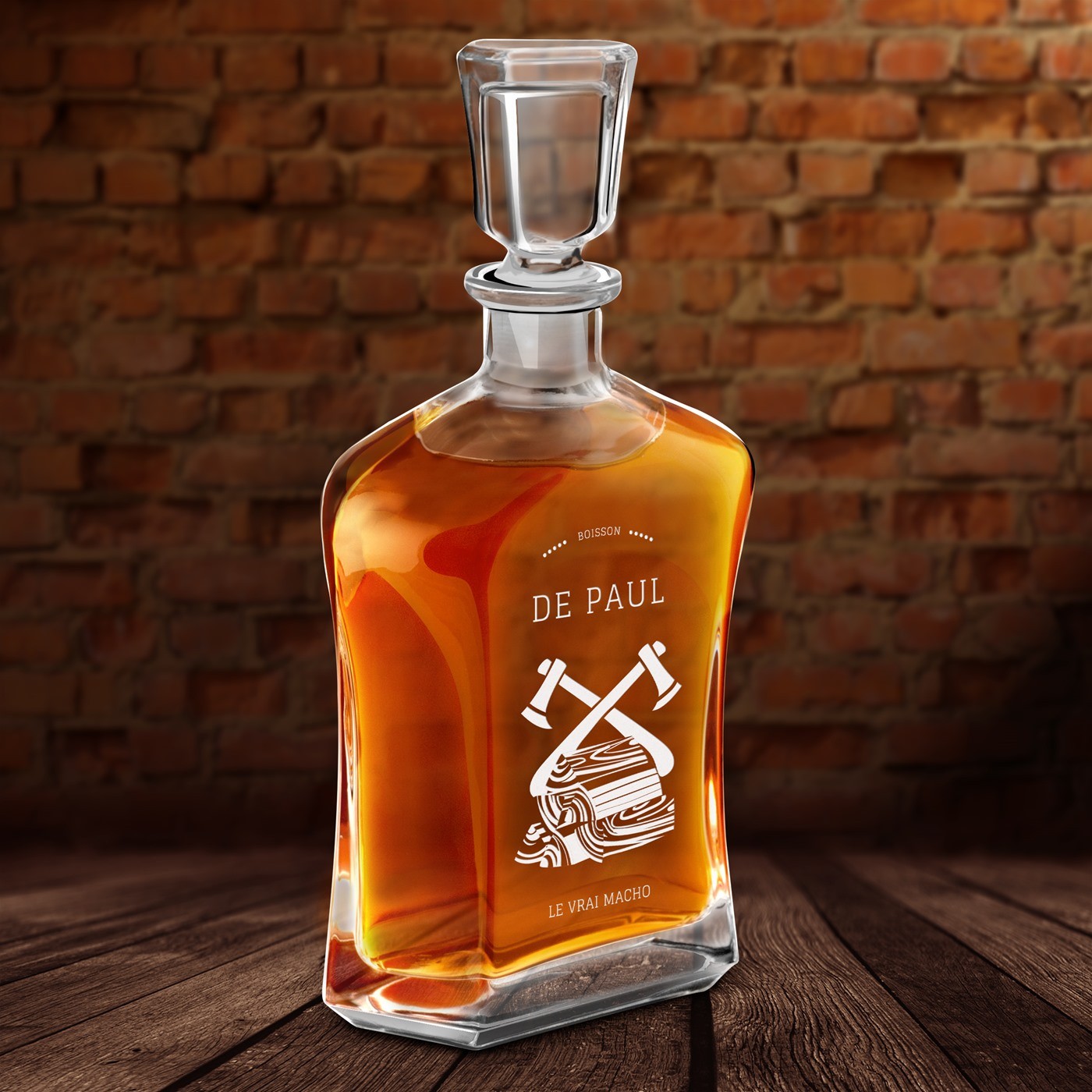 Decantador de whisky personalizado Murrano para hombre