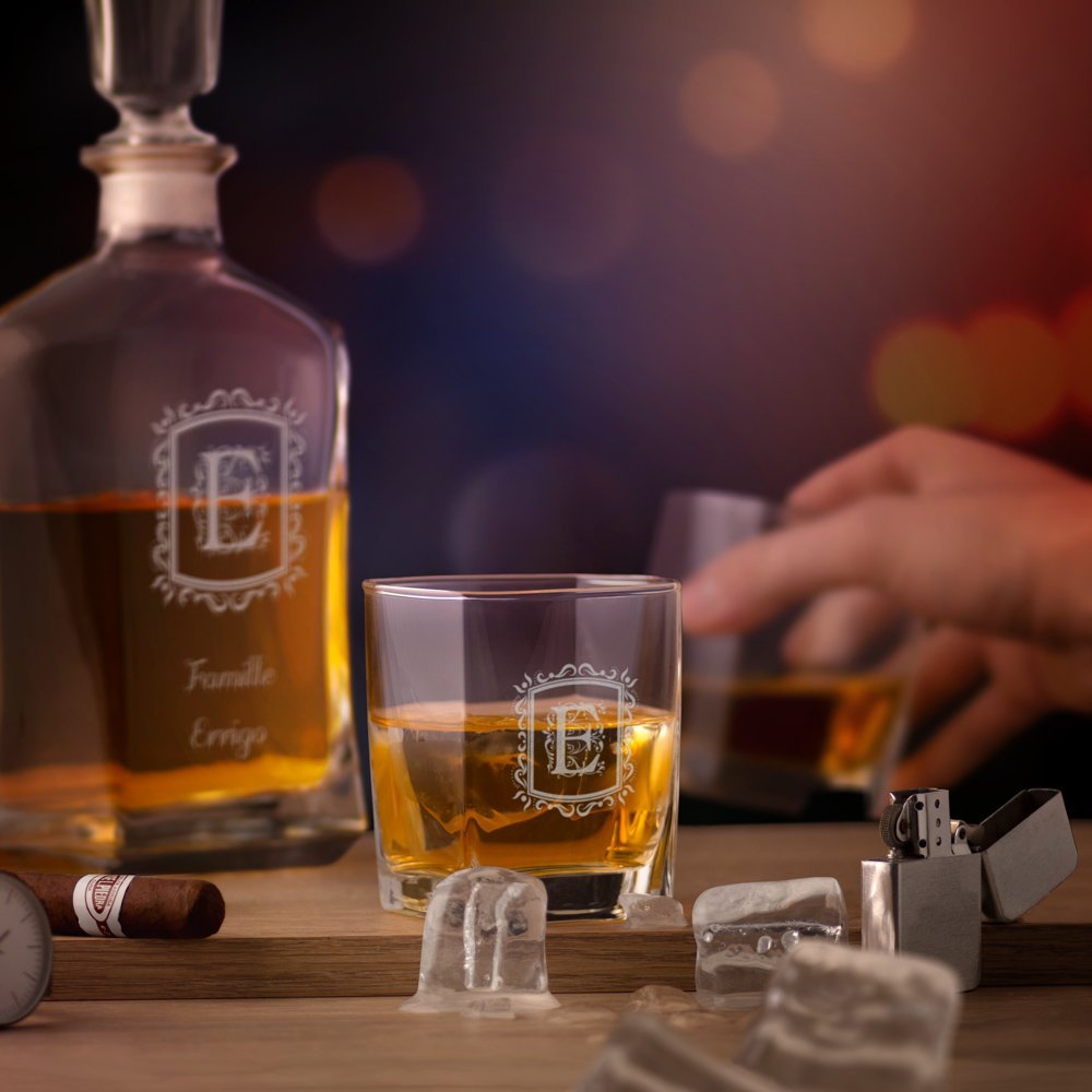 Decantador de whisky grabado Murrano