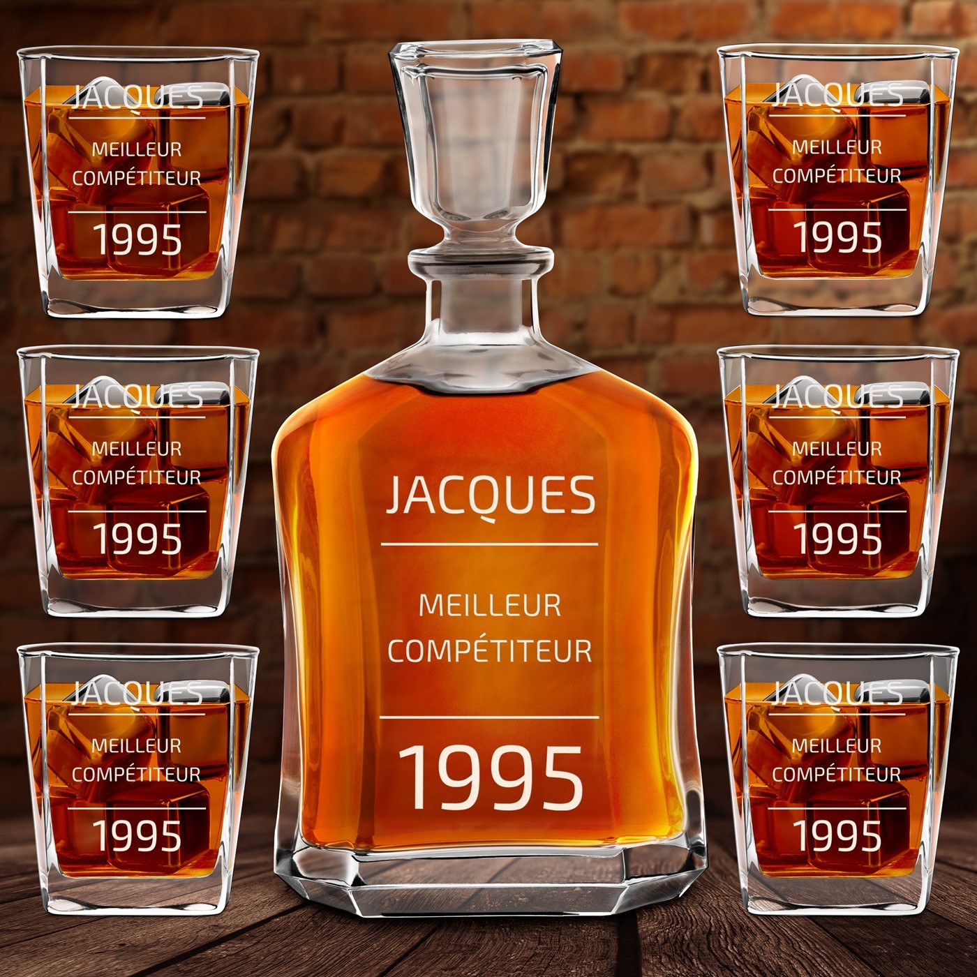 Set de decantador de whisky personalizado Murrano y 6 vasos para él