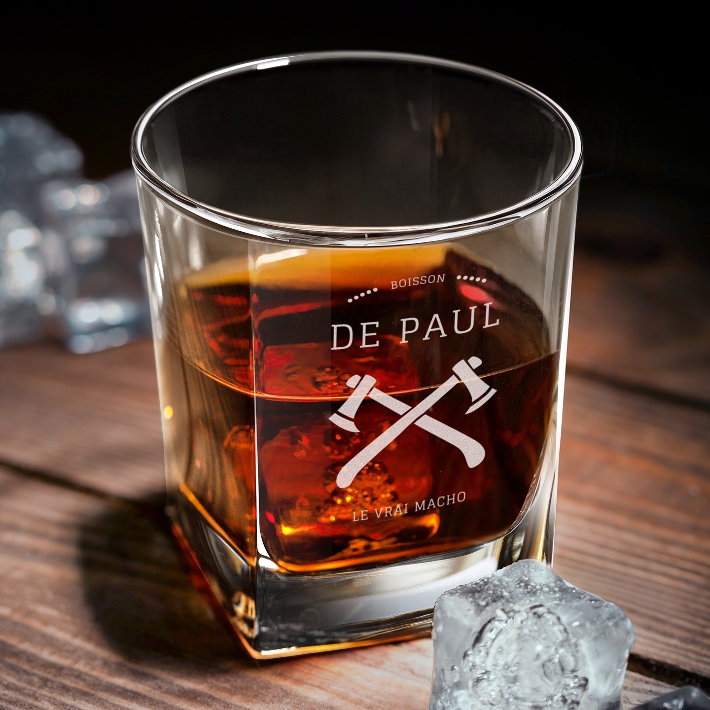 Set de decantador de whisky Murrano con 6 vasos y grabado láser para hombre