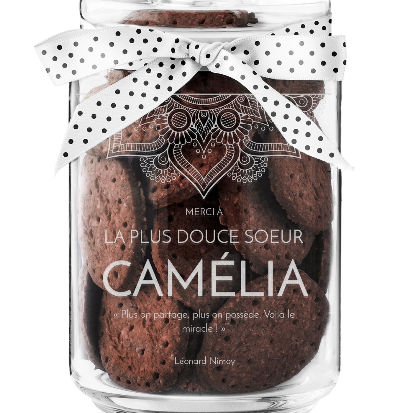 Pot à biscuits personnalisé Murrano pour demoiselle d'honneur