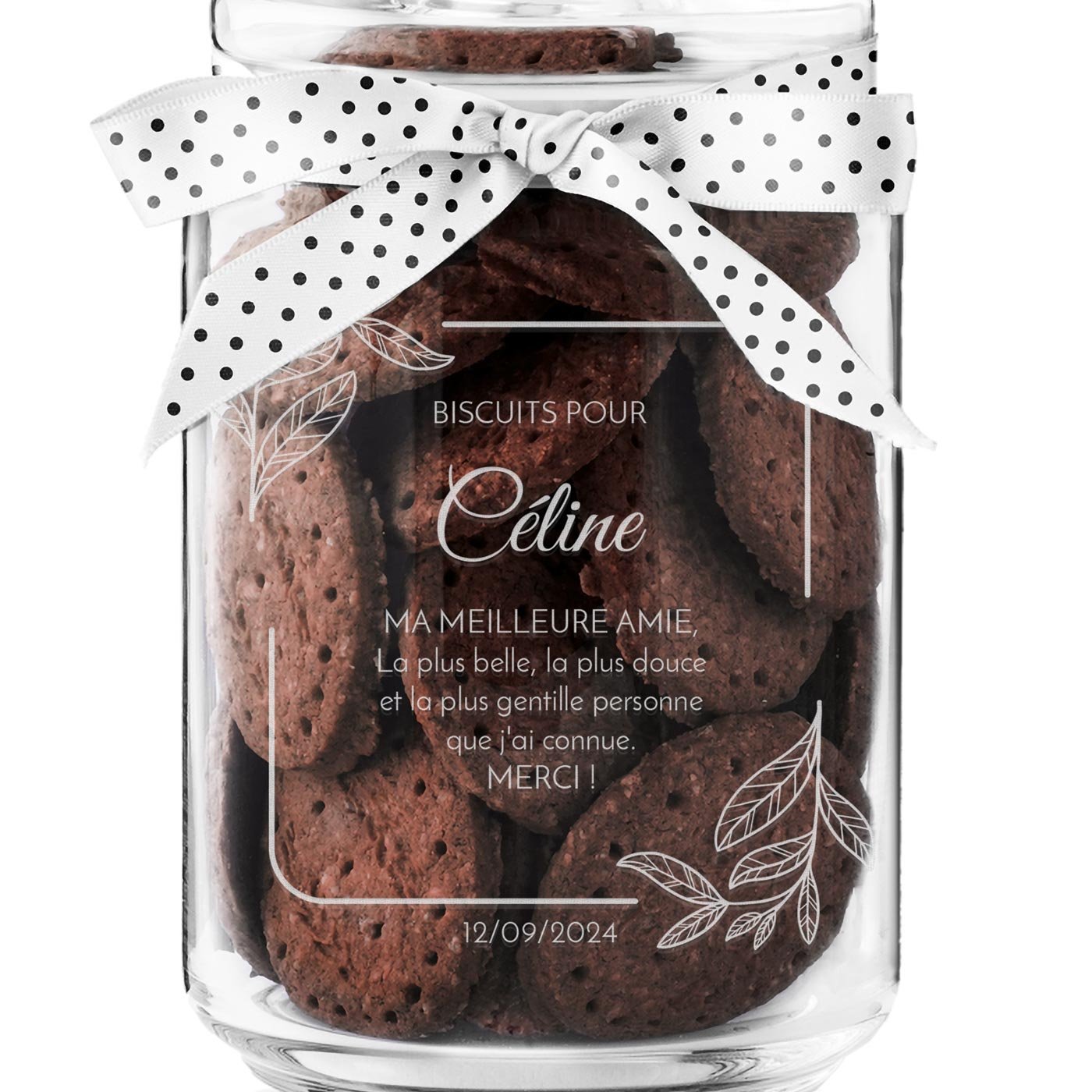 Pot à biscuits gravé Murrano pour marraine