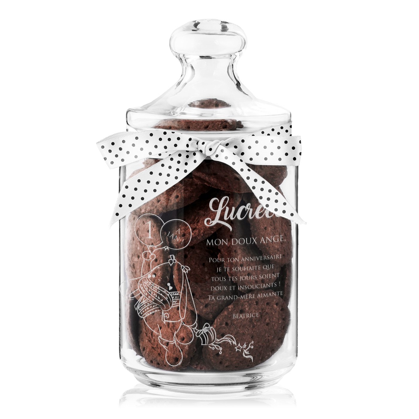 Murrano Personalized Cookie Jar for Girl's 1st Birthday