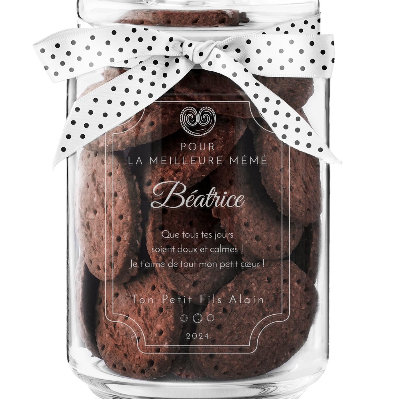 Murrano Glass Cookie Jar with Engraving for Grandma