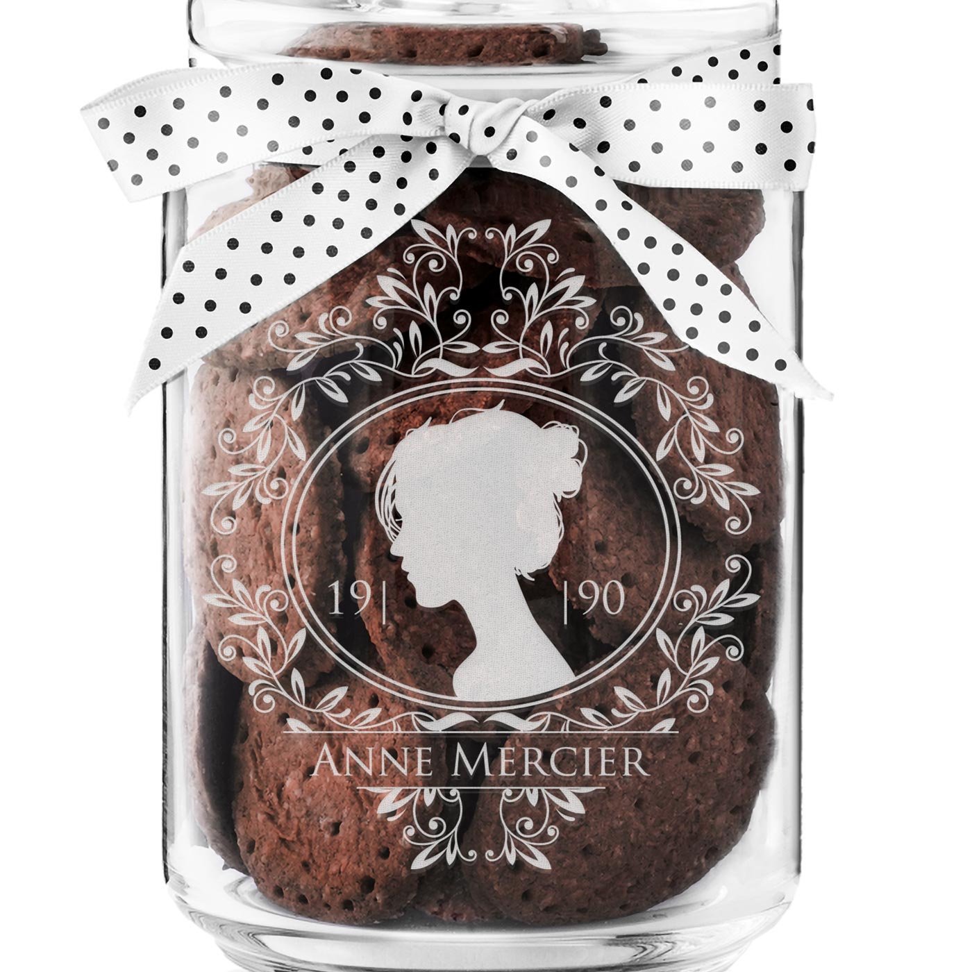 Pot à biscuits gravé Murrano pour une meilleure amie d'enfance