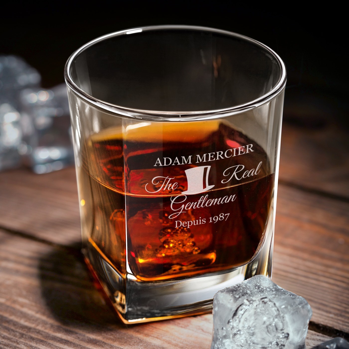 Set de decantador de whisky Murrano con 6 vasos y grabado